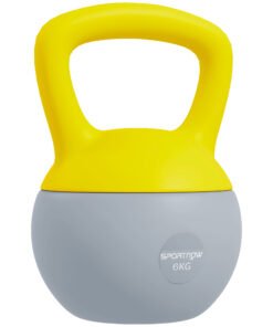 SPORTNOW 6KG Soft Kettlebell, Kettlebell with Non-Slip Handle for Home Gym, Weight Lifting, Strength Training, Yellow/Grey