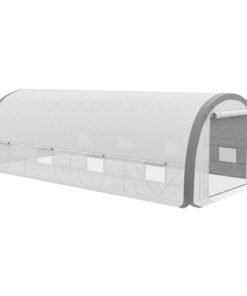 Outsunny 6 x 3(m) Polytunnel Greenhouse with Upgraded Structure, Mesh Door and Windows, 15 Plant Labels, White