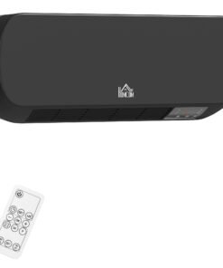 HOMCOM 2000W Wall Mounted Ceramic Space Heater, 10-49°C Temperature, Black