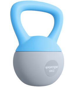 SPORTNOW 8KG Soft Kettlebell, Kettlebell with Non-Slip Handle for Home Gym, Weight Lifting, Strength Training, Light Blue/Grey
