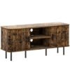 HOMCOM TV Stand Cabinet for TVs up to 55 Inches, TV Unit with Storage Shelves and Cupboard for Living Room, Rustic Brown