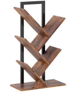 HOMCOM Four-Section Tree Bookcase - Wood-Effect
