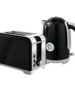 HOMCOM Retro Toaster and Kettle Set - Black