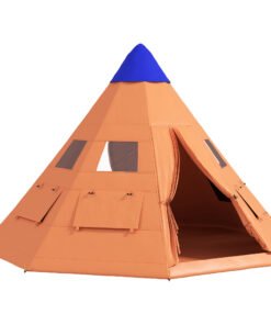 Outsunny 6 Men Tipi Tent with Carry Bag - Orange