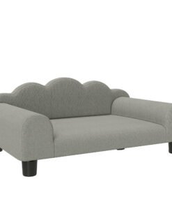 PawHut Elevated Dog Sofa Bed, Breathable Pet Sofa with Backrest and Armrest for Small Dogs, Grey