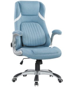 Vinsetto Linen-Look Office Chair, with Adjustable Height and Tension - Blue