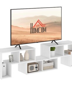 HOMCOM Three-Block Modular TV Stand - White Wood-Effect
