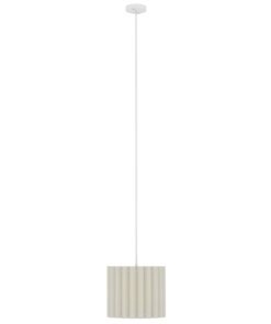 HOMCOM Linen Pendant Light, Bedside Ceiling Lamps with E27 Bulb, Modern Hanging Lights for Living Room, Bedroom, Kitchen, Hallway, White