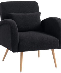 HOMCOM Teddy Fleece Accent Chair - Black