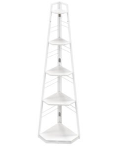HOMCOM Five-Tier Corner Shelf - White