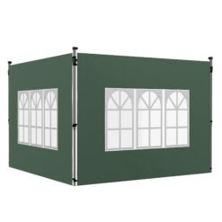 Outsunny Gazebo Side Panels, Sides Replacement with Window for 3x3(m) or 3x4m Pop Up Gazebo, 2 Pack, Green