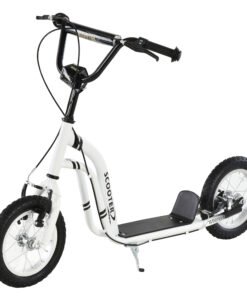 HOMCOM Dual Brakes 12" Metal frame Kick Scooter adjustable black