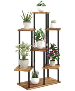 Outsunny Seven Wooden Shelf Plant Stand