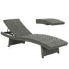 Outsunny Outdoor PE Rattan Sun Lounger, Folding Wicker Garden Lounger Recliner with 4-Level Adjustable Backrest, Rolling Sunbed Lounge Chair with Wheels, Non-Slip Legs for Balcony, Beach, Mixed-grey