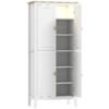 HOMCOM 176.5 cm Tall Pantry Cupboard with Motion Sensor LED Light - White