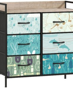 HOMCOM 6-Drawer Chest of Drawers - Blue