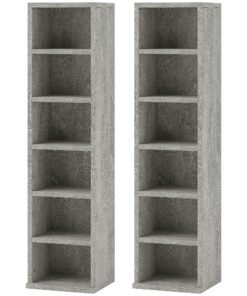 HOMCOM Set of Two 102 CD Storage Units - Cement Grey