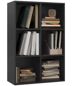 HOMCOM Six-Cube Bookcase - Black Wood Effect