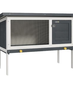 PawHut Wooden Rabbit Hutch Guinea Pig Hutch Bunny Cage Small Animal Habitat Openable Asphalt Roof for Outdoor Use 90 x 45 x 65 cm