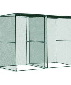 Outsunny Set of 2 Fruit Cage Bird Netting, Vegetable Plant Protection Tent with Zipped Door, Anti Bird, Insects, Small Animals, 1.2 x 1.2 x 1.8m, Dark Green