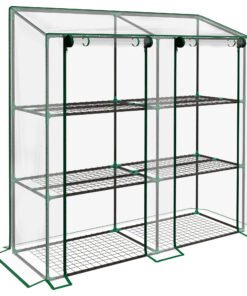 Outsunny 46 x 143cm Mini Lean-To Greenhouse, with Three Inner Shelves