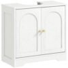 HOMCOM Under Sink Bathroom Cabinet with 2 Arch Doors - White