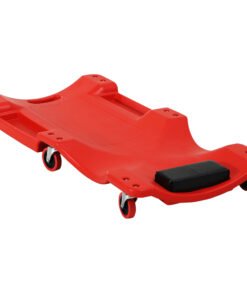 DURHAND Mechanic Vehicle Creeper, Under-Car Rolling Crawler Board, with Headrest, Wheels, Red