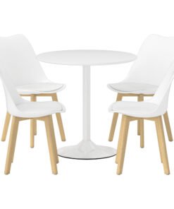HOMCOM Five-Piece Modern Dining Set - White