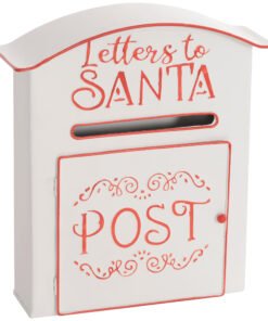 HOMCOM A5 Christmas Letter Postbox - White/Red