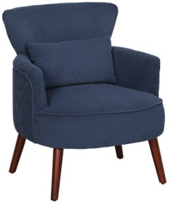 HOMCOM Corduroy Retro Accent Chair - Blue