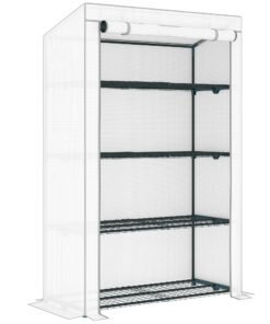 Outsunny Four-Tier Mini Greenhouse - Grey/White