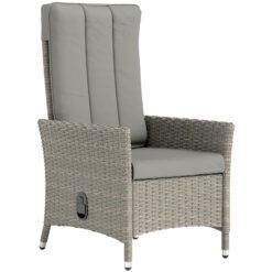 Outsunny 105-150 Reclining Rattan Chair - Grey