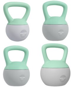 SPORTNOW 4kg/6kg/8kg/10kg Soft Kettlebell, Kettle Bell with Non-Slip Handle, for Home Gym, Strength Training, Cardio - Grey and Green