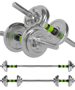 SPORTNOW 20kg 2-in-1 Barbell and Dumbbell Set, with Non-Slip Handle, for Weight Lifting, Training Home Gym