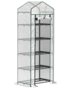 Outsunny 193cm Five Shelf Mini Greenhouse - White