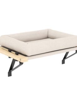 PawHut Cat Radiator Bed, Adjustable Hanging Cat Hammock with Removable and Washable Cushion for Indoor Cats, Cream White