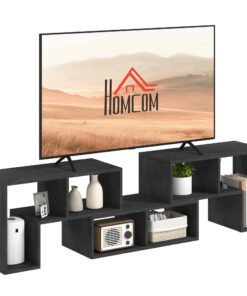 HOMCOM Three-Block Modular TV Stand - Black Wood-Effect