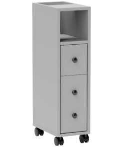 kleankin Slimline Bathroom Storage Cabinet - Grey