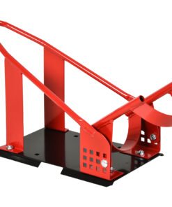 HOMCOM Motorcycle Wheel Chock 8-15.5 cm Metal Motorbike Holder Pre-Drilled Holes For Truck And Trailer