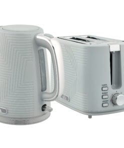 HOMCOM Modern Kettle and Toaster Set - Grey