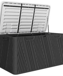 Outsunny 380L Waterproof Outdoor Storage Box, with Lockable Lid - Black