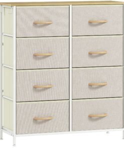 HOMCOM Chest of Eight Fabric Drawers - Beige