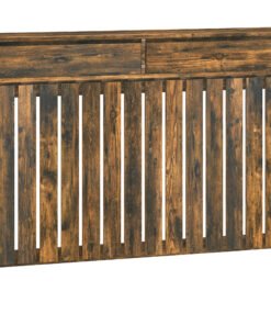 HOMCOM 93 x 119cm Rustic-Look Radiator Cover - Brown/Black