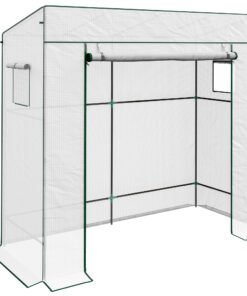 Outsunny PE Cover Walk-in Outdoor Greenhouse, White