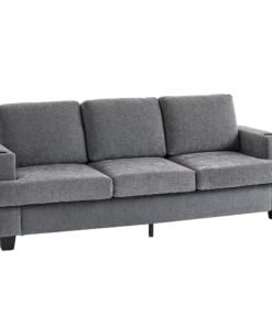 HOMCOM 3 Seater Sofa with USB Ports & Cup Holders - Grey