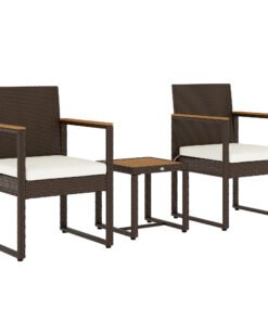 Outsunny Three-Piece Rattan Chair Set - White