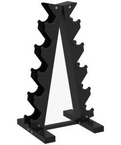 SPORTNOW Five-Tier Dumbbell Storage Rack, for Home Gym Exercise - Black