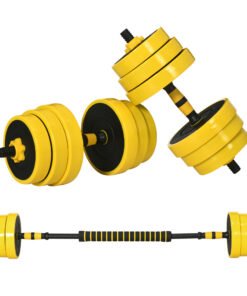 HOMCOM 25KG Dumbbell & Barbell Adjustable Set Plate Bar Clamp Rod Home Gym Sports Area Exercise Ergonomic
