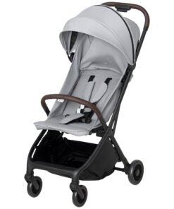 AIYAPLAY Foldable Baby Stroller with Adjustable Seat, 5-Point Harness, Canopy, Basket, 6.3kg Lightweight & Compact, Light Grey