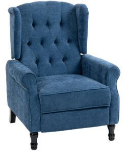 HOMCOM 150° Reclining Vintage Armchair, with footrest, Royal Blue